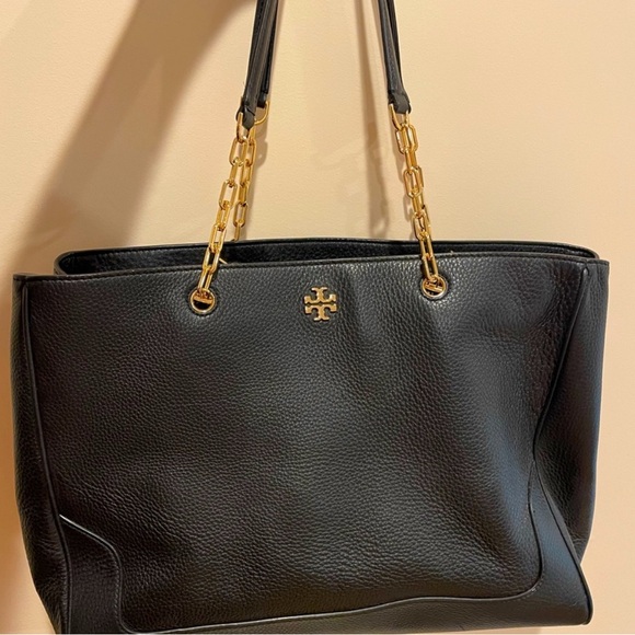 Tory Burch Black Leather Tote Bag - Picture 3 of 5